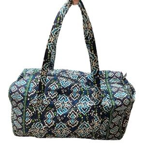 Vera Bradley Retired Blue Ink Quilted Duffel Bag